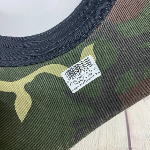 Vintage Canada Dad Hat Cap Strap Back Gray Camo Distressed Embroidered Stitched - Picture 10 of 10